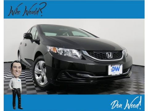 Crystal Black Pearl Honda Civic LX Sedan.  Click to enlarge.