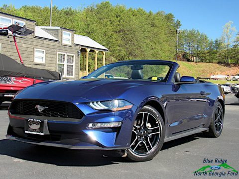 Kona Blue Ford Mustang EcoBoost Convertible.  Click to enlarge.
