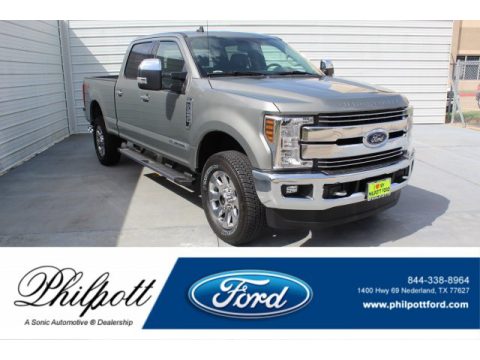 Silver Spruce Ford F250 Super Duty Lariat Crew Cab 4x4.  Click to enlarge.