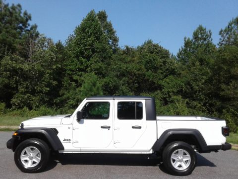 Bright White Jeep Gladiator Sport 4x4.  Click to enlarge.