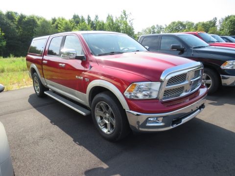 Inferno Red Crystal Pearl Dodge Ram 1500 Laramie Crew Cab 4x4.  Click to enlarge.