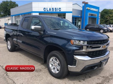 Deep Ocean Blue Metallic Chevrolet Silverado 1500 LT Double Cab 4WD.  Click to enlarge.