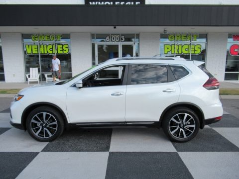 Pearl White Nissan Rogue SL.  Click to enlarge.