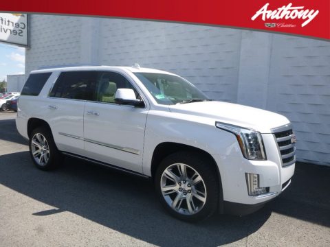 Crystal White Tricoat Cadillac Escalade Premium Luxury 4WD.  Click to enlarge.