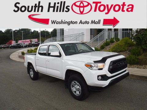 Super White Toyota Tacoma SR Double Cab 4x4.  Click to enlarge.