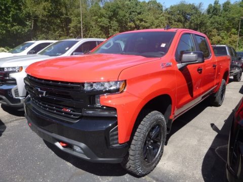 Red Hot Chevrolet Silverado 1500 LT Trail Boss Crew Cab 4x4.  Click to enlarge.