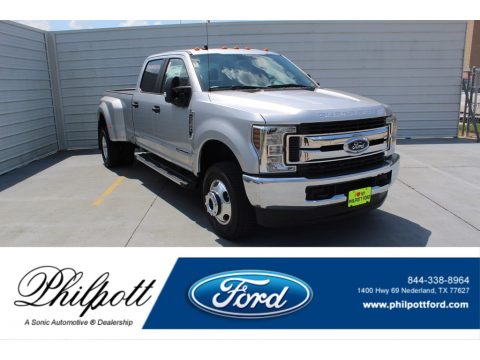 Ingot Silver Ford F350 Super Duty XLT Crew Cab 4x4.  Click to enlarge.