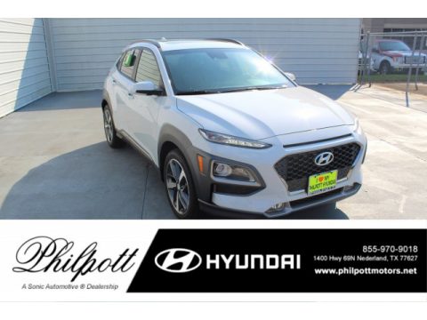 Chalk White Hyundai Kona Limited.  Click to enlarge.