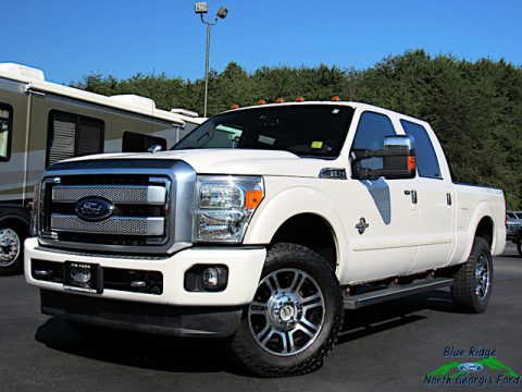 White Platinum Tri-Coat Ford F350 Super Duty King Ranch Crew Cab 4x4.  Click to enlarge.