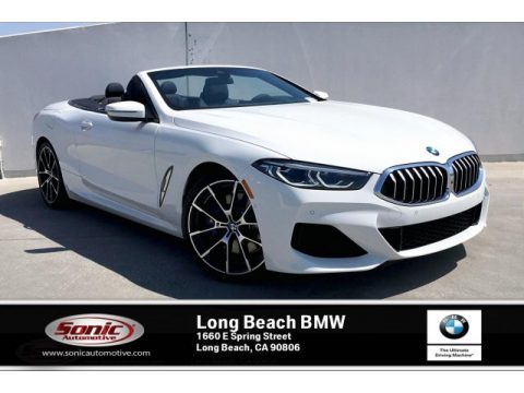 Alpine White BMW 8 Series 840i Convertible.  Click to enlarge.