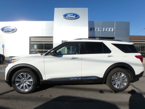Star White Metallic Tri-Coat Ford Explorer Limited 4WD.  Click to enlarge.