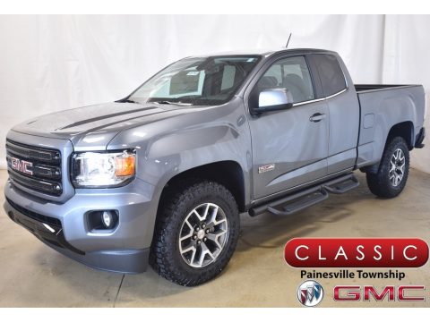 Satin Steel Metallic GMC Canyon All Terrain Extended Cab 4WD.  Click to enlarge.