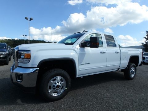 Summit White GMC Sierra 2500HD SLE Double Cab 4WD.  Click to enlarge.