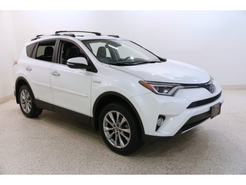 Blizzard Pearl Toyota RAV4 Limited Hybrid AWD.  Click to enlarge.