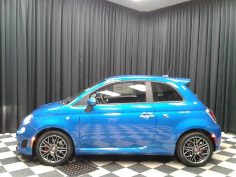 Laser Blue Metallic Fiat 500 Abarth.  Click to enlarge.