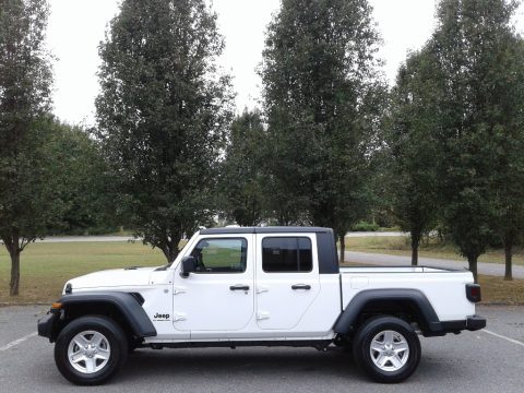 Bright White Jeep Gladiator Sport 4x4.  Click to enlarge.