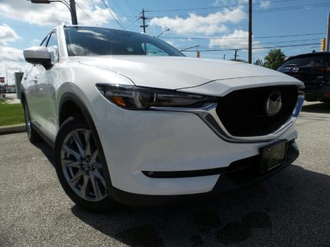 Snowflake White Pearl Mica Mazda CX-5 Grand Touring AWD.  Click to enlarge.