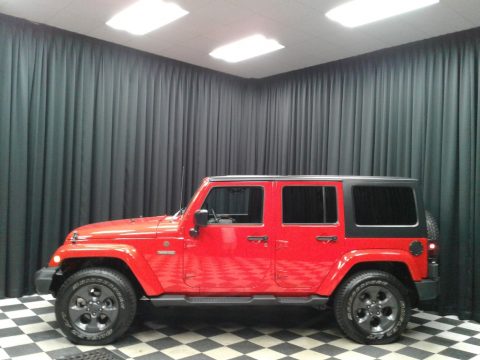 Firecracker Red Jeep Wrangler Unlimited Freedom Edition 4x4.  Click to enlarge.