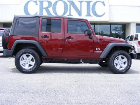 Red Rock Crystal Pearl Jeep Wrangler Unlimited X 4x4.  Click to enlarge.