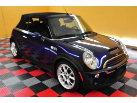 Purple Haze Metallic 2005 Mini Cooper S Convertible with Black/Panther Black 