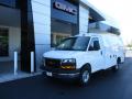 Front 3/4 View of 2019 GMC Savana Cutaway 3500 Commercial Service Truck #1