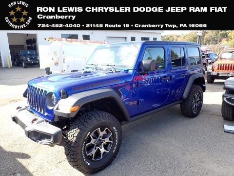 Ocean Blue Metallic Jeep Wrangler Unlimited Rubicon 4x4.  Click to enlarge.