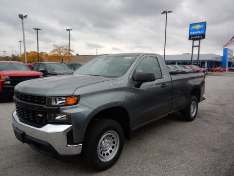 Satin Steel Metallic Chevrolet Silverado 1500 WT Regular Cab 4x4.  Click to enlarge.