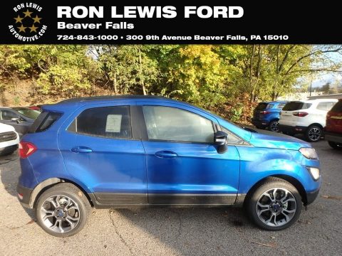 Lightning Blue Metallic Ford EcoSport SES 4WD.  Click to enlarge.