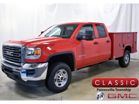 Cardinal Red GMC Sierra 2500HD Double Cab 4WD Utility.  Click to enlarge.