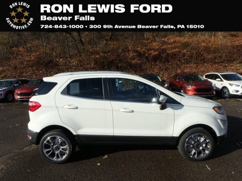 White Platinum Metallic Ford EcoSport Titanium 4WD.  Click to enlarge.