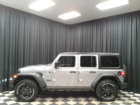 Billet Silver Metallic Jeep Wrangler Unlimited Willys 4x4.  Click to enlarge.