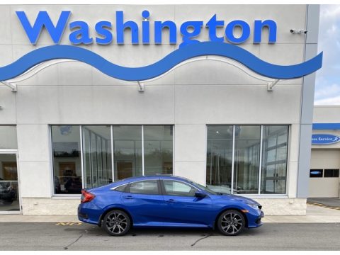 Aegean Blue Metallic Honda Civic Sport Sedan.  Click to enlarge.