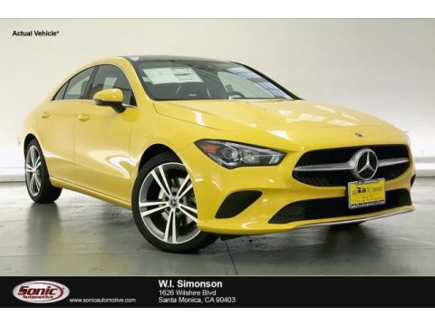 Sun Yellow Mercedes-Benz CLA 250 Coupe.  Click to enlarge.