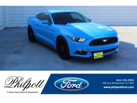 Grabber Blue Ford Mustang GT Premium Coupe.  Click to enlarge.