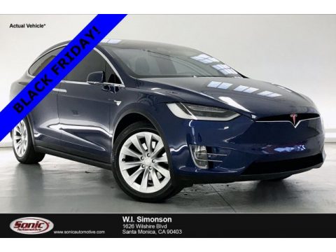 Deep Blue Metallic Tesla Model X 75D.  Click to enlarge.
