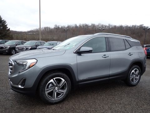 Satin Steel Metallic GMC Terrain SLT AWD.  Click to enlarge.