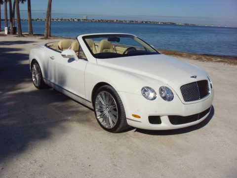 Glacier White Bentley Continental GTC Speed.  Click to enlarge.