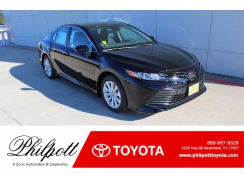 Midnight Black Metallic Toyota Camry LE.  Click to enlarge.