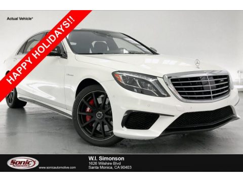 designo Diamond White Metallic Mercedes-Benz S 63 AMG 4Matic Sedan.  Click to enlarge.