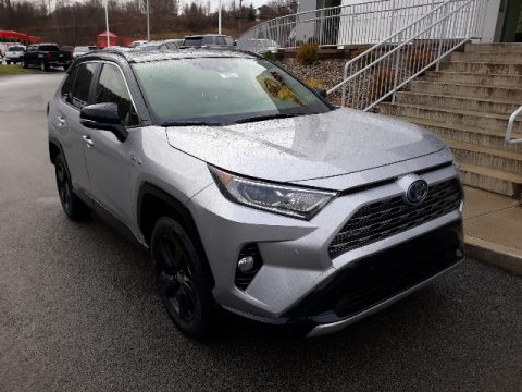 Silver Sky Metallic Toyota RAV4 XSE AWD Hybrid.  Click to enlarge.