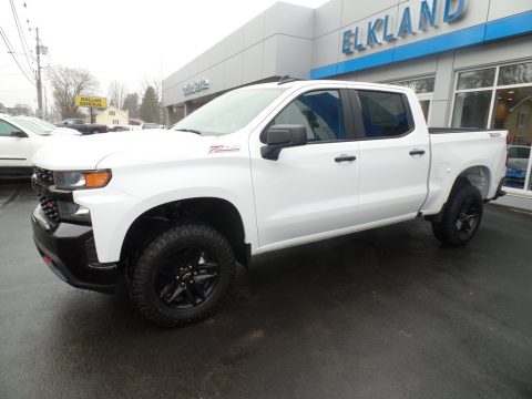 Summit White Chevrolet Silverado 1500 Custom Trail Boss Crew Cab 4x4.  Click to enlarge.