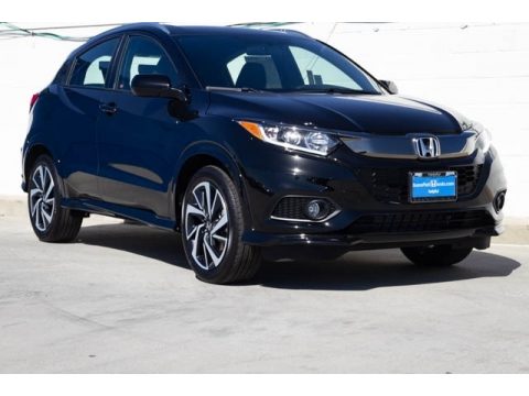 Crystal Black Pearl Honda HR-V Sport.  Click to enlarge.