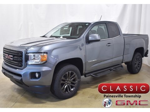 Satin Steel Metallic GMC Canyon SLE Extended Cab 4WD.  Click to enlarge.