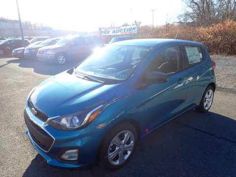 Caribbean Blue Metallic Chevrolet Spark LS.  Click to enlarge.