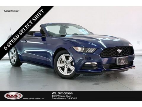 Deep Impact Blue Metallic Ford Mustang V6 Convertible.  Click to enlarge.