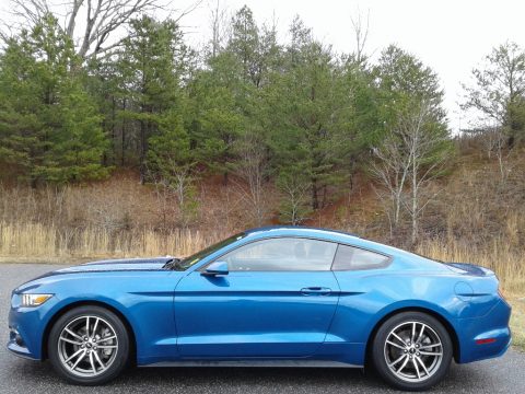 Lightning Blue Ford Mustang Ecoboost Coupe.  Click to enlarge.