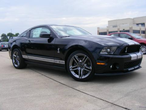 Black 2010 Ford Mustang Shelby GT500 Coupe with Charcoal Black/White 