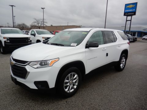 Summit White Chevrolet Traverse LS AWD.  Click to enlarge.