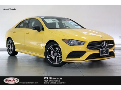Sun Yellow Mercedes-Benz CLA 250 Coupe.  Click to enlarge.