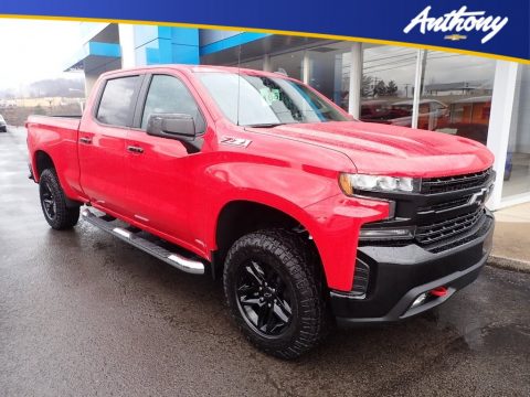 Red Hot Chevrolet Silverado 1500 LT Trail Boss Crew Cab 4x4.  Click to enlarge.